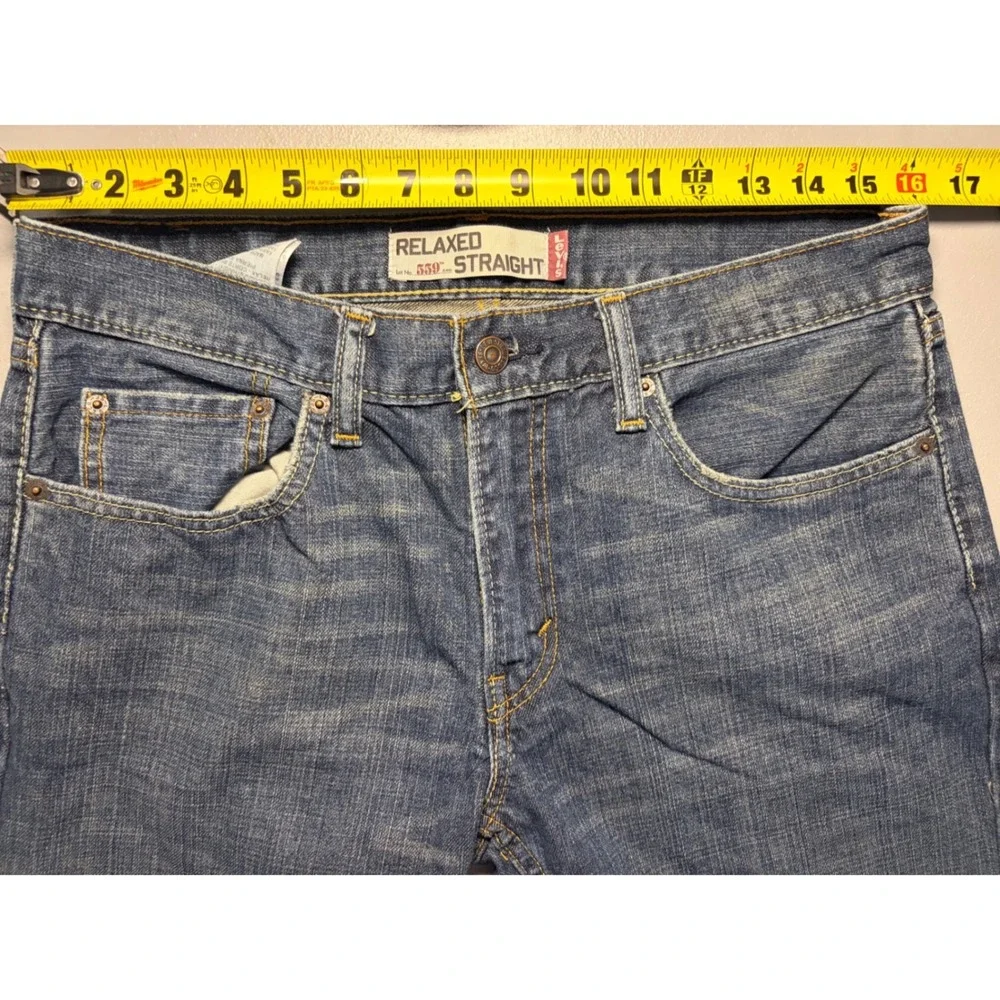 Levi's 559 Relaxed Straight Jeans Mens 32x25 Blue Denim 100% Cotton Medium Wash